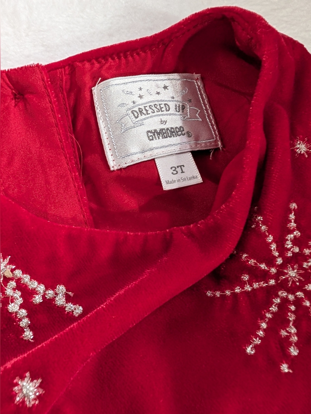 Stunning Dressed Up by Gymboree Red Velvet Sparkle Dress - Size 3T - Picture 5 of 10